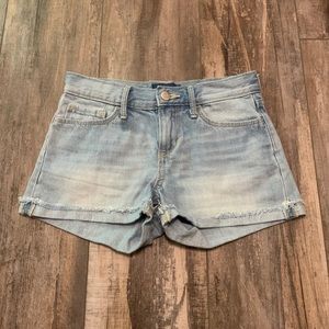 Light wash jean shorts